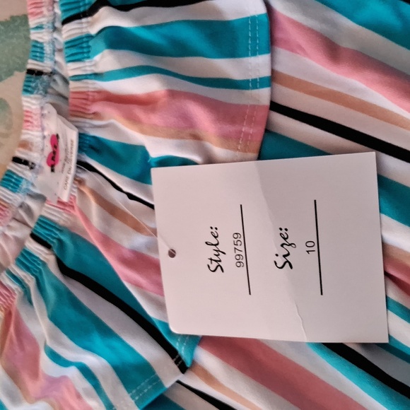 NWT,Adorable,Girl'sCold Shoulder,Pink,Blue,White,Striped, Jumpsuit🩷🤍💙 - Picture 7 of 11